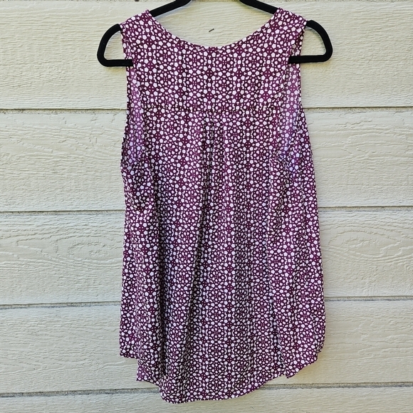 Halogen purple and white patterned sleeveless blouse XL - Picture 2 of 4